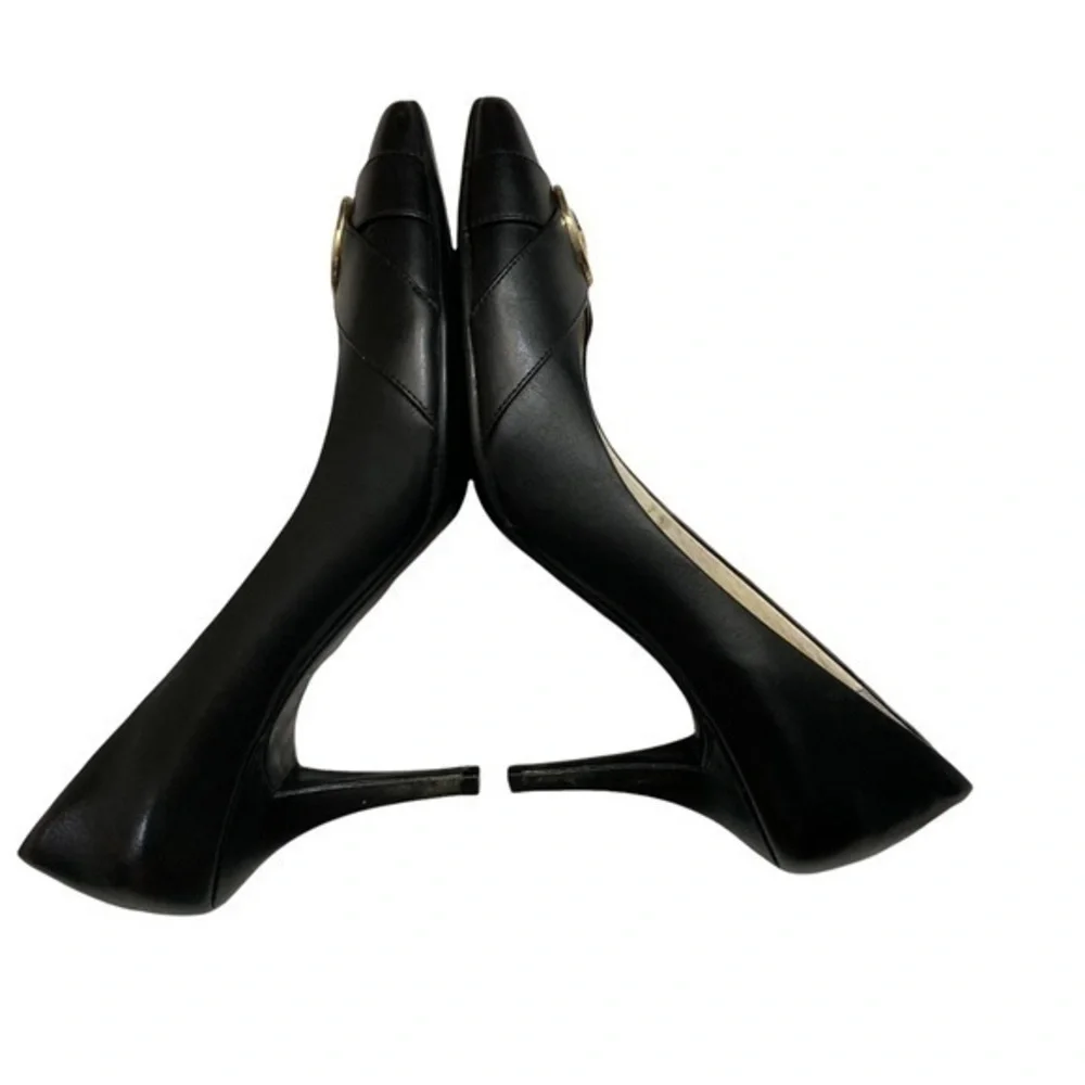Michael kors black leather pumps heels shoes